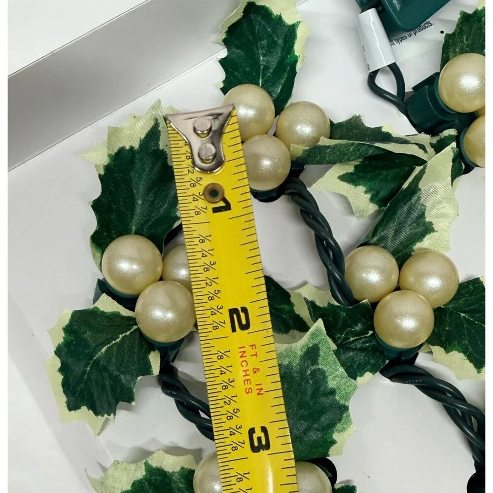 Restoration Hardware Vintage Holly Lights Christmas String Lights Pearl Berries